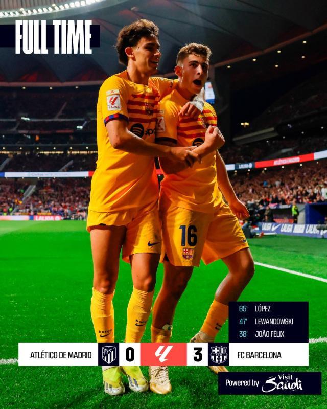 开云体育-【西甲】莱万两传一射，小菲弑旧主，巴萨3比0胜马竞